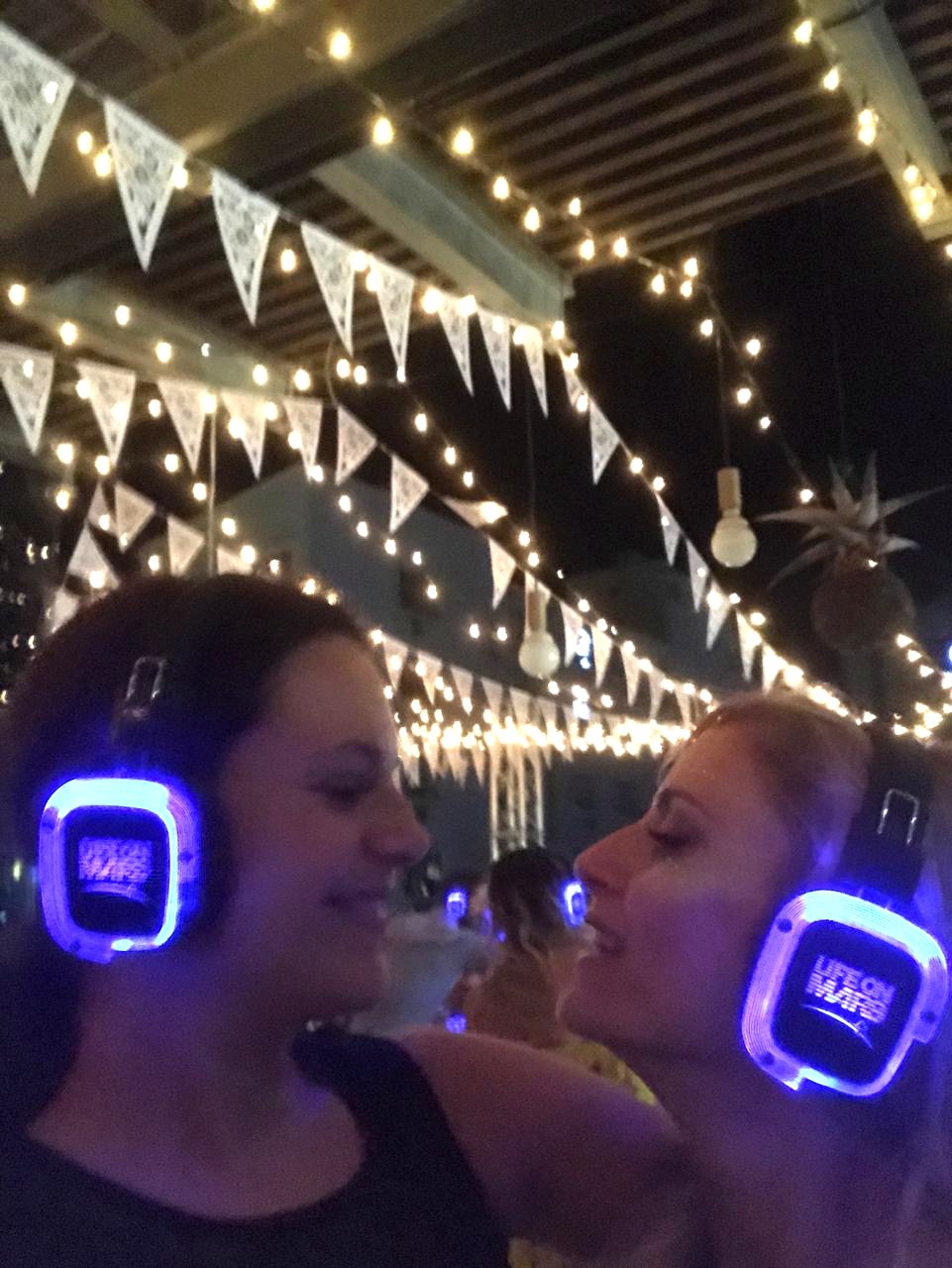 Silent disco wedding Cape Town fairy lights